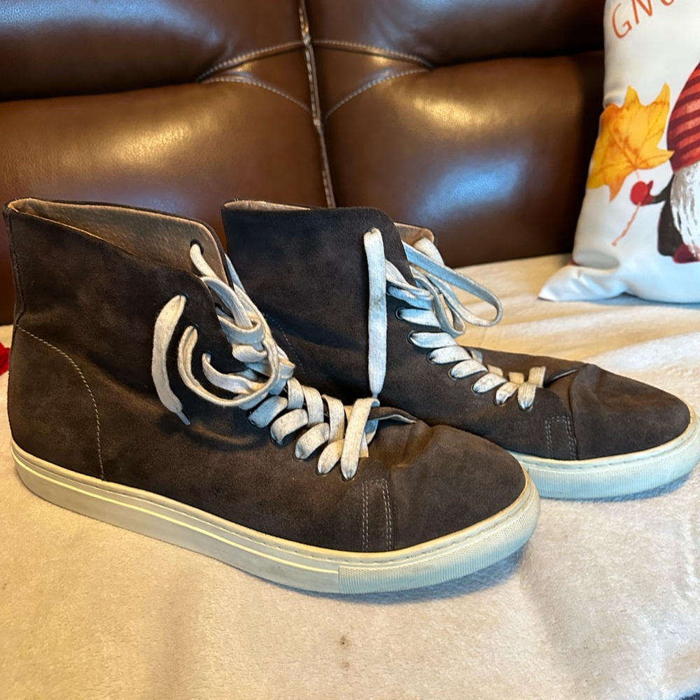 New Republic Men's High-Top Sneakers in Brown Suede- size 12